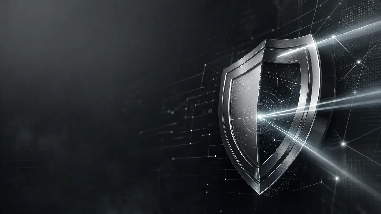 Metallic cybersecurity artwork for SuaveX Protect